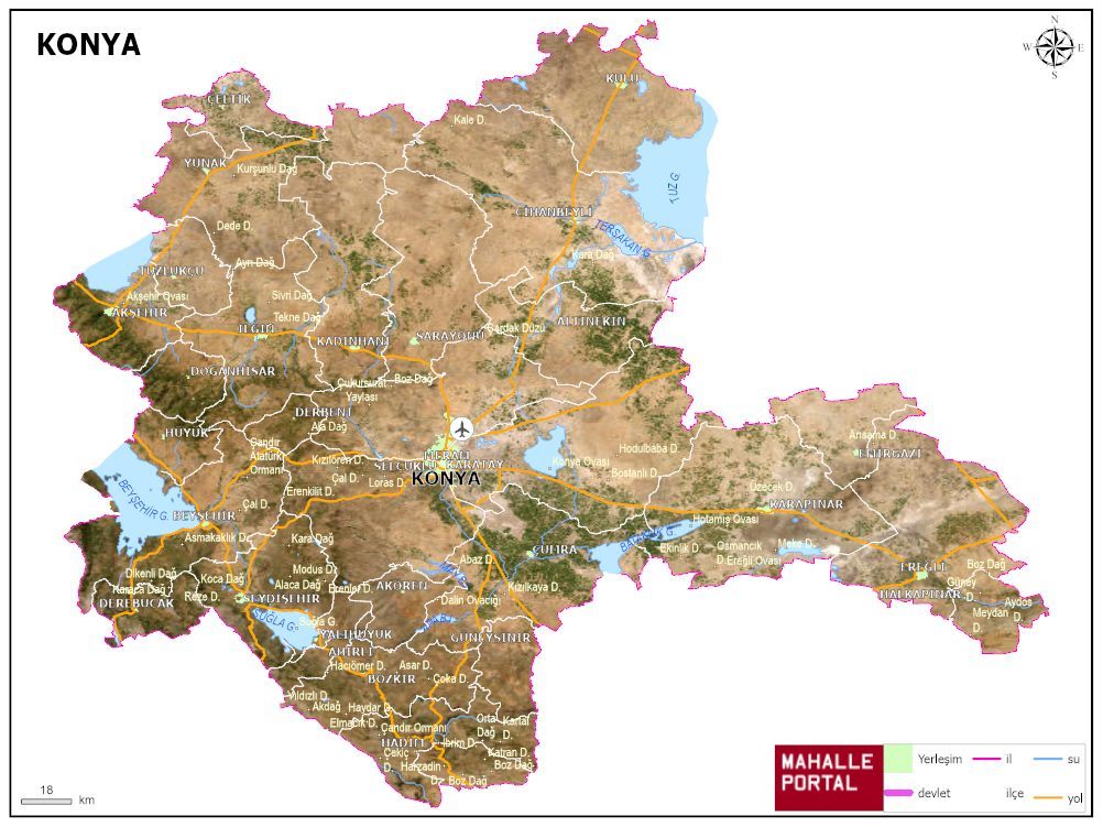 KONYA Fiziki Haritası