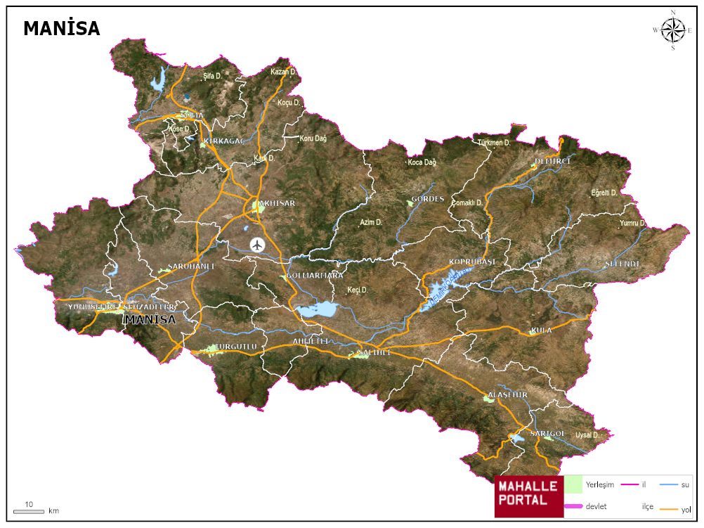 MANİSA Fiziki Haritası