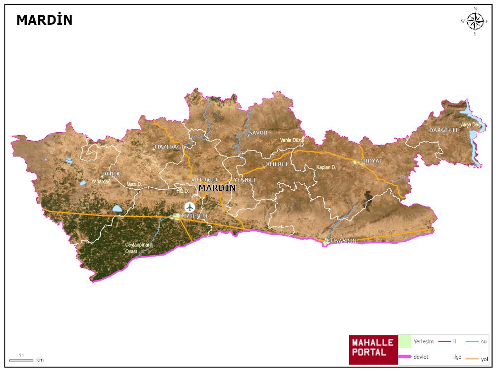 MARDİN Fiziki Haritası