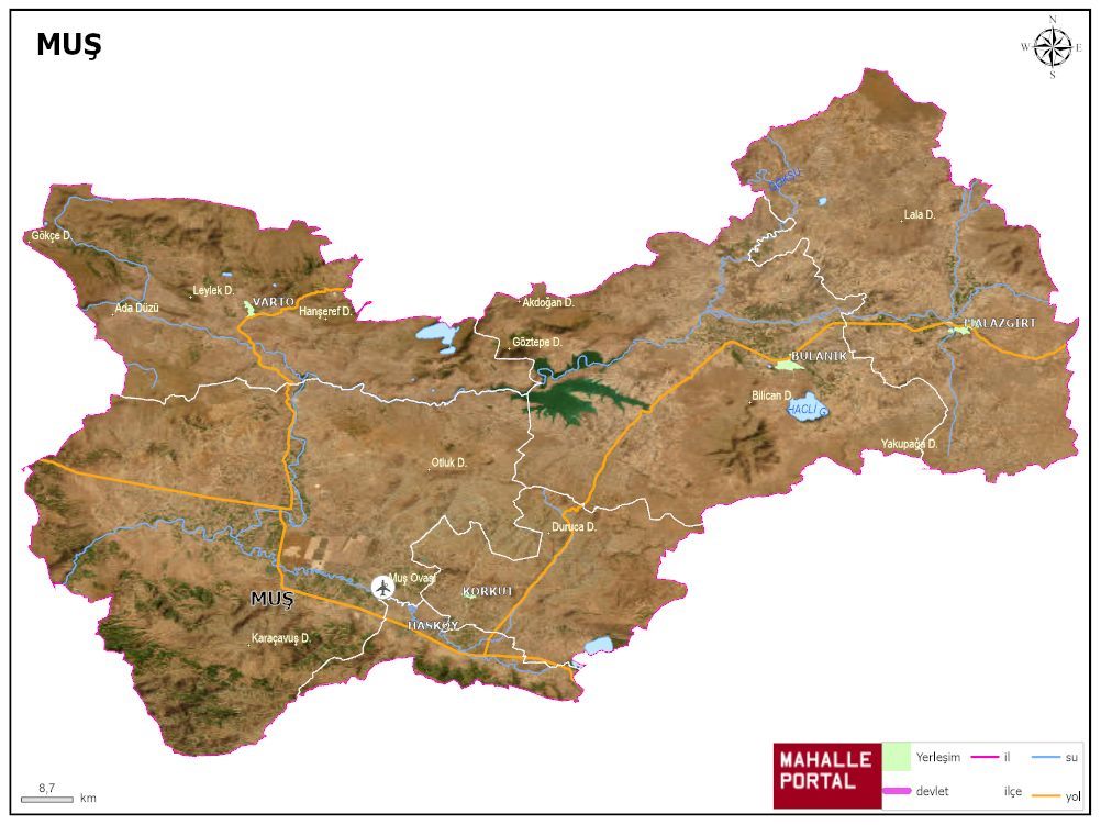 MUŞ Fiziki Haritası