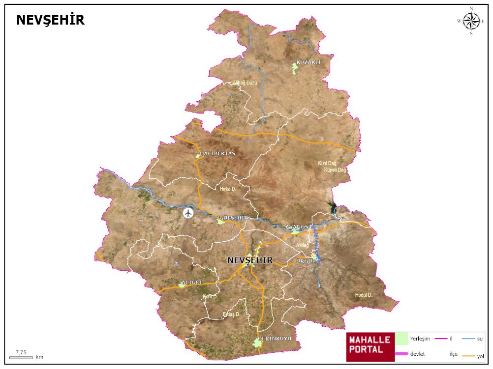 NEVŞEHİR Fiziki Haritası