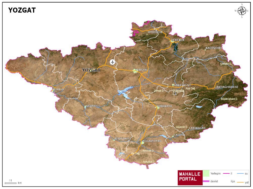 YOZGAT Fiziki Haritası