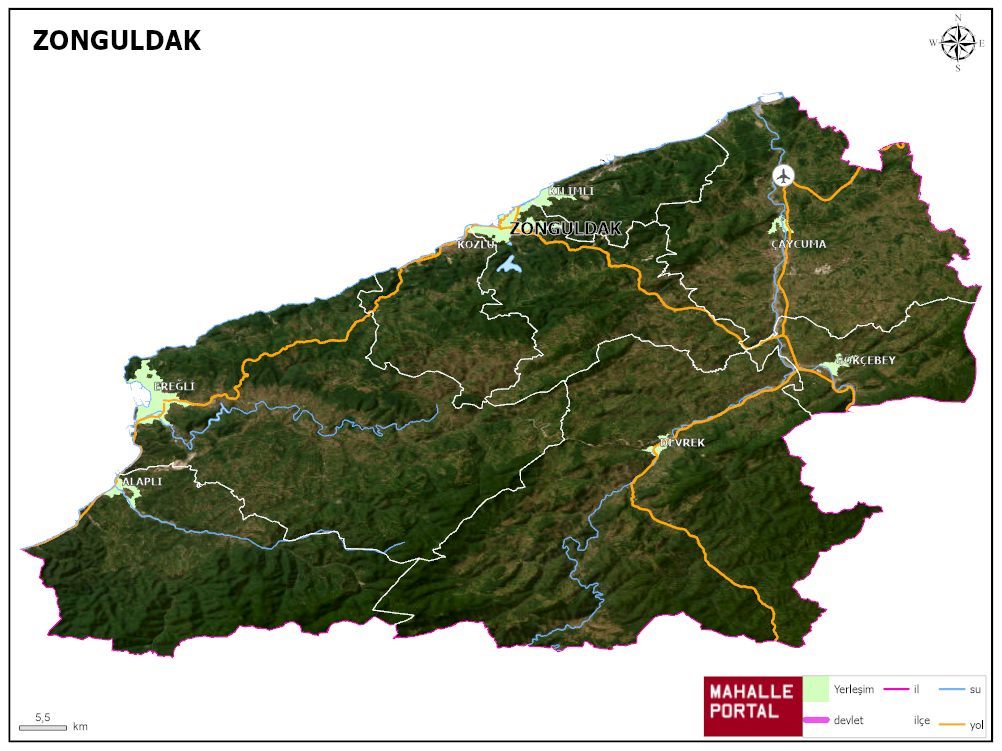 ZONGULDAK Fiziki Haritası