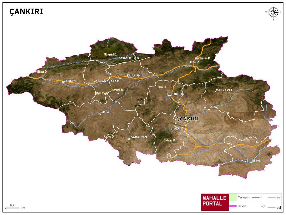 ÇANKIRI Fiziki Haritası