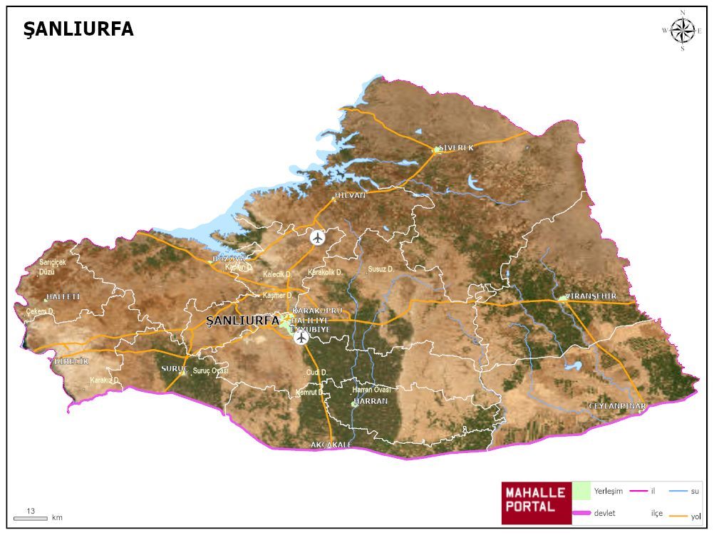ŞANLIURFA Fiziki Haritası