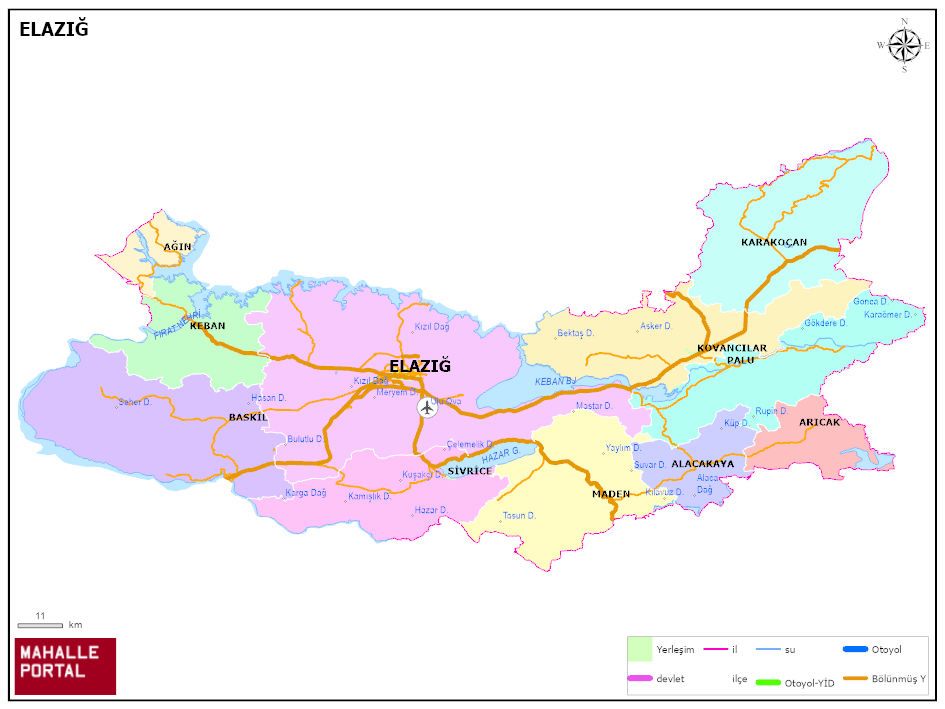 ELAZIĞ Siyasi Haritası