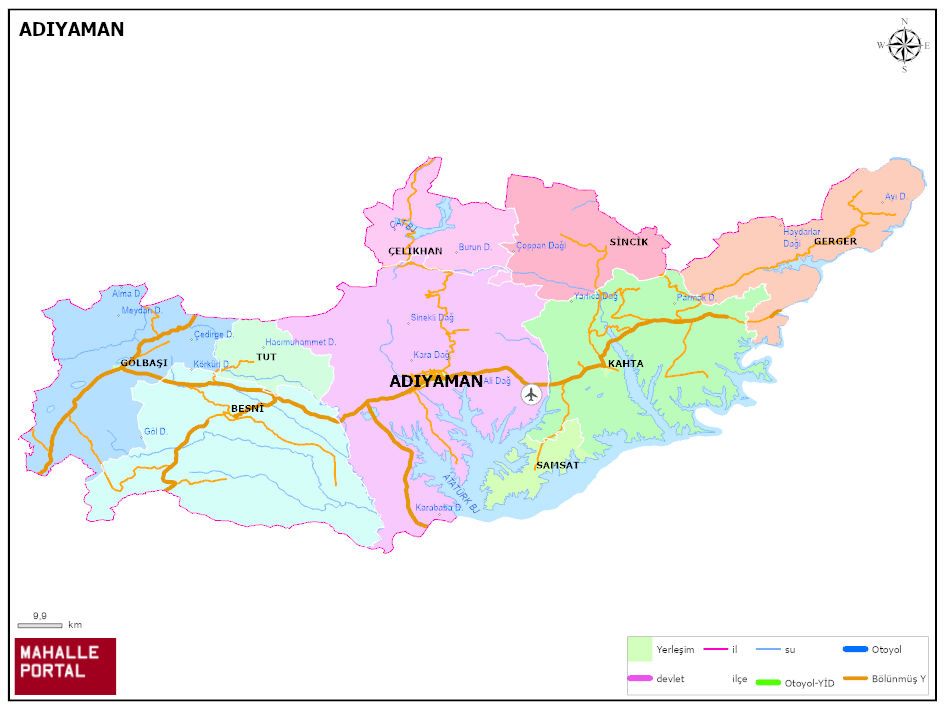 ADIYAMAN Siyasi Haritası