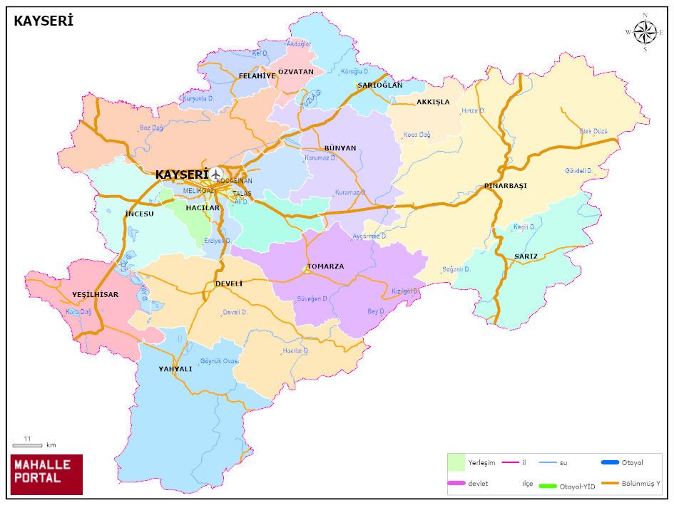 KAYSERİ Siyasi Haritası