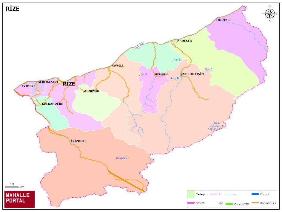 RİZE Siyasi Haritası
