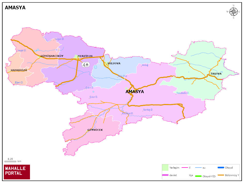 AMASYA Siyasi Haritası