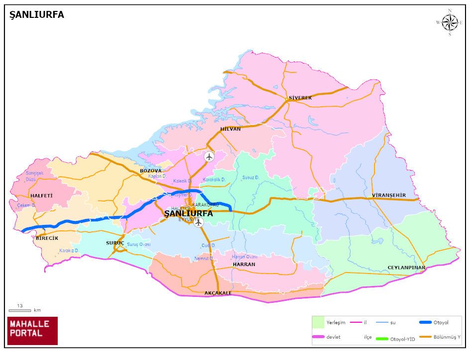 ŞANLIURFA Siyasi Haritası