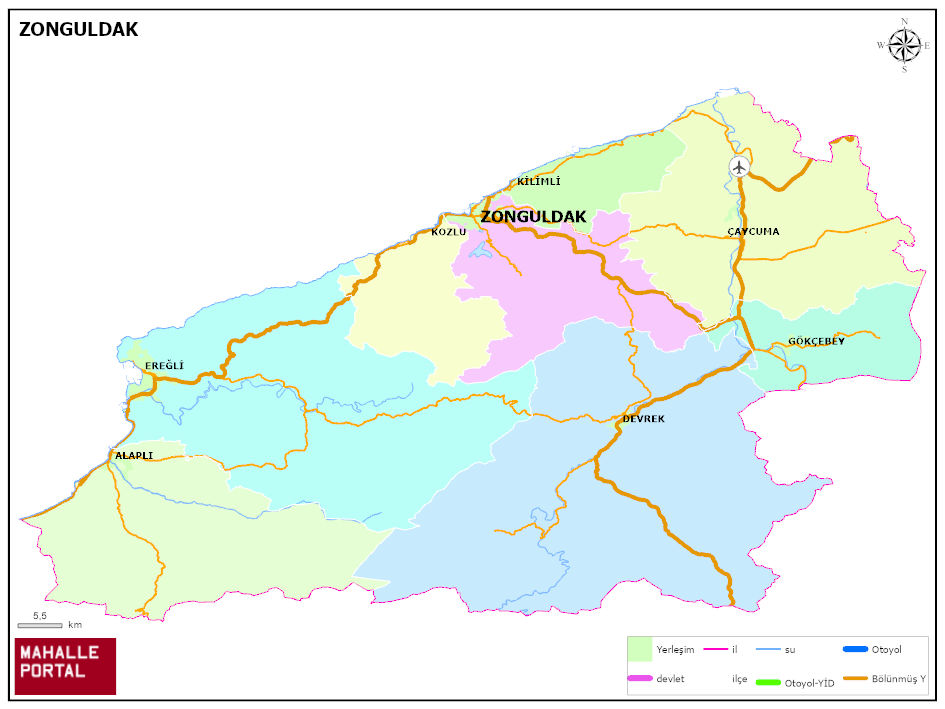 ZONGULDAK Siyasi Haritası