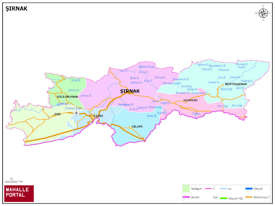 ŞIRNAK Siyasi Haritası