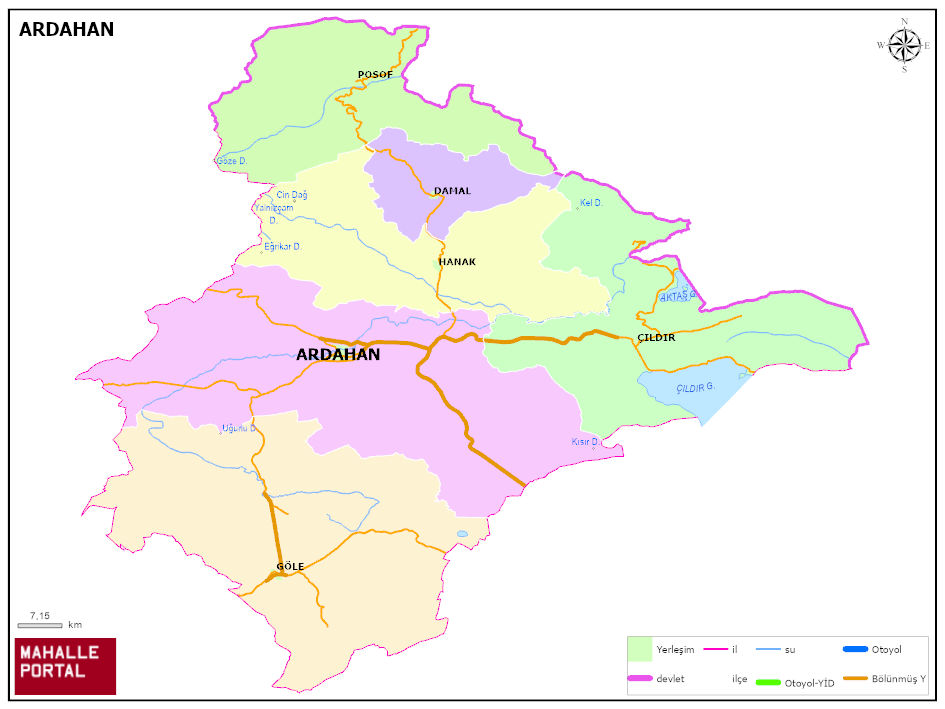 ARDAHAN Siyasi Haritası