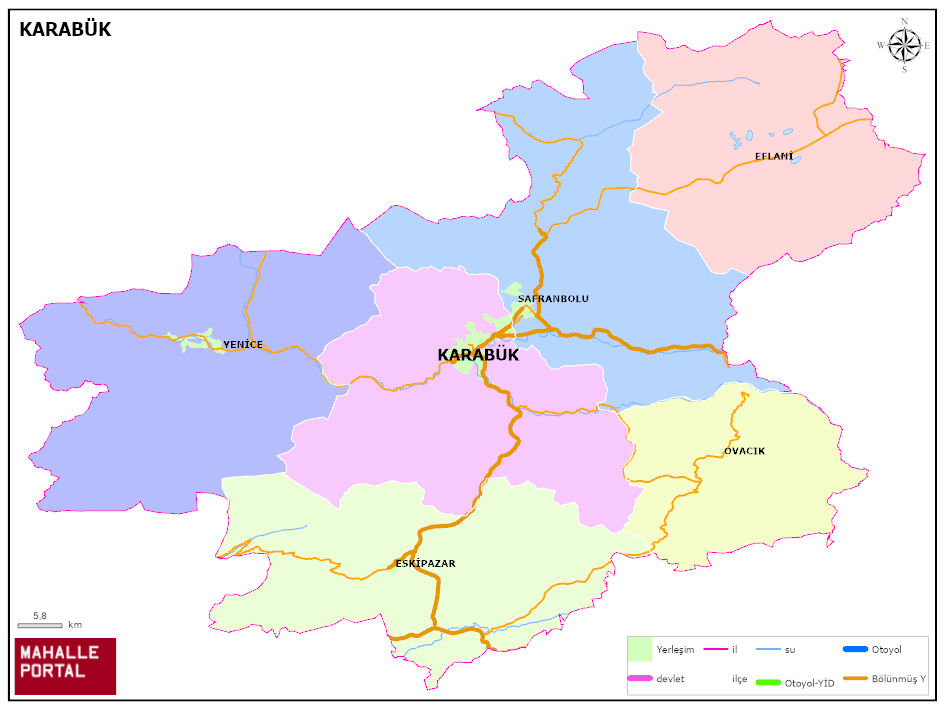 KARABÜK Siyasi Haritası