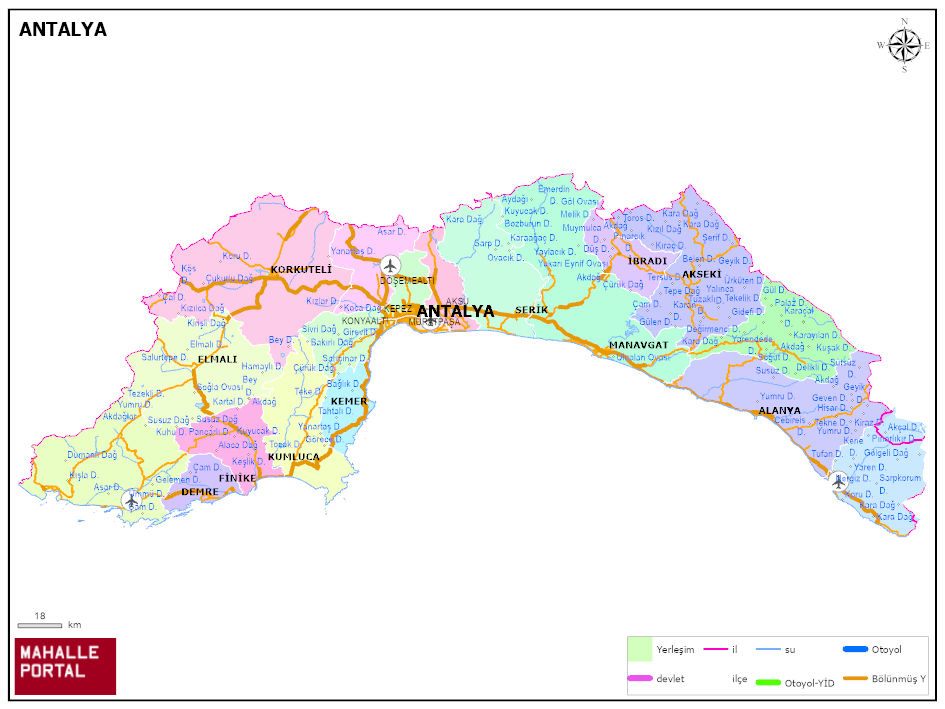 ANTALYA Siyasi Haritası