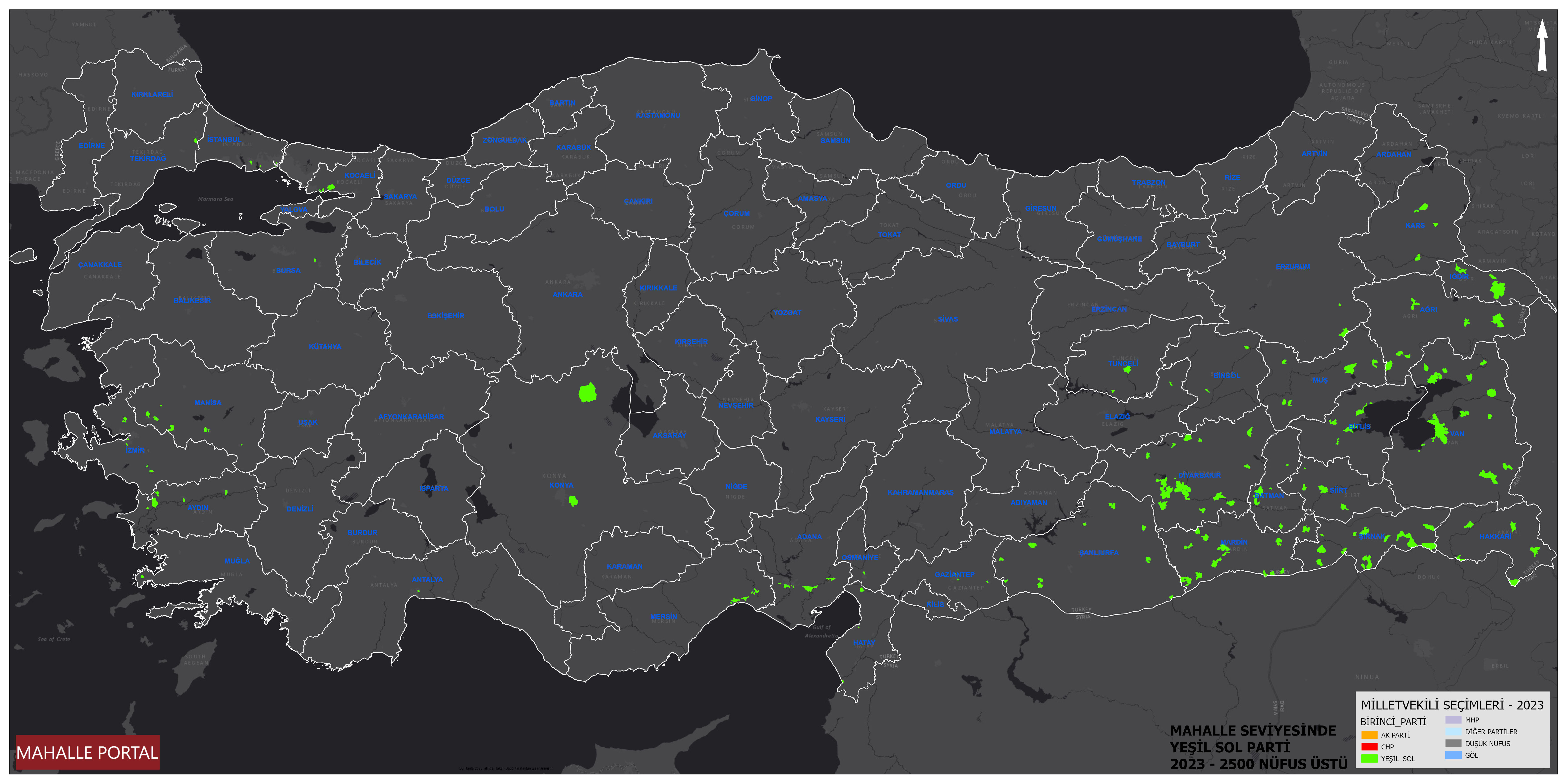 Large Neighborhoods Green Left Party First Party Map