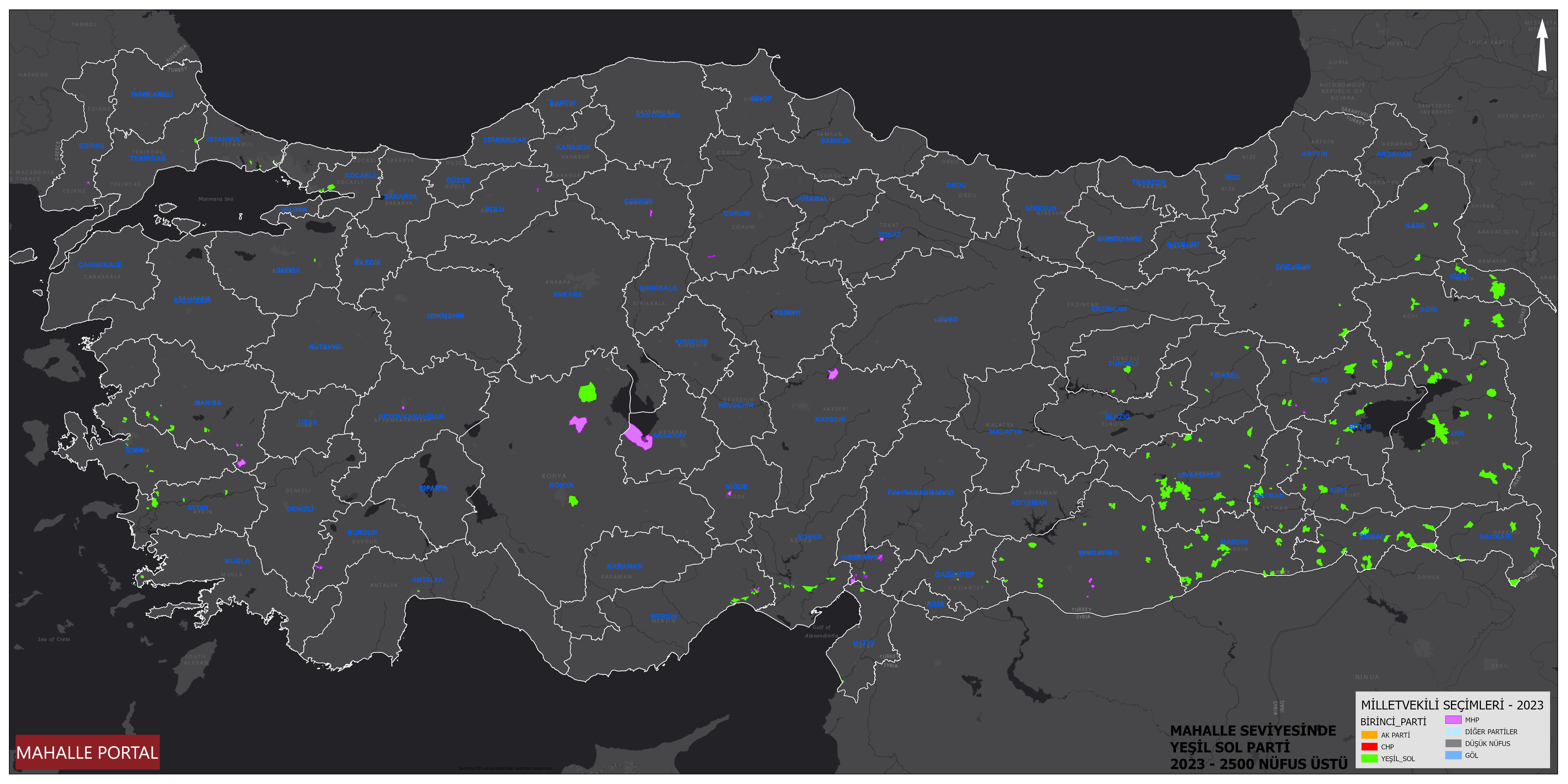 MHP Yeşil Sol Parti Karşılaştırma Haritası