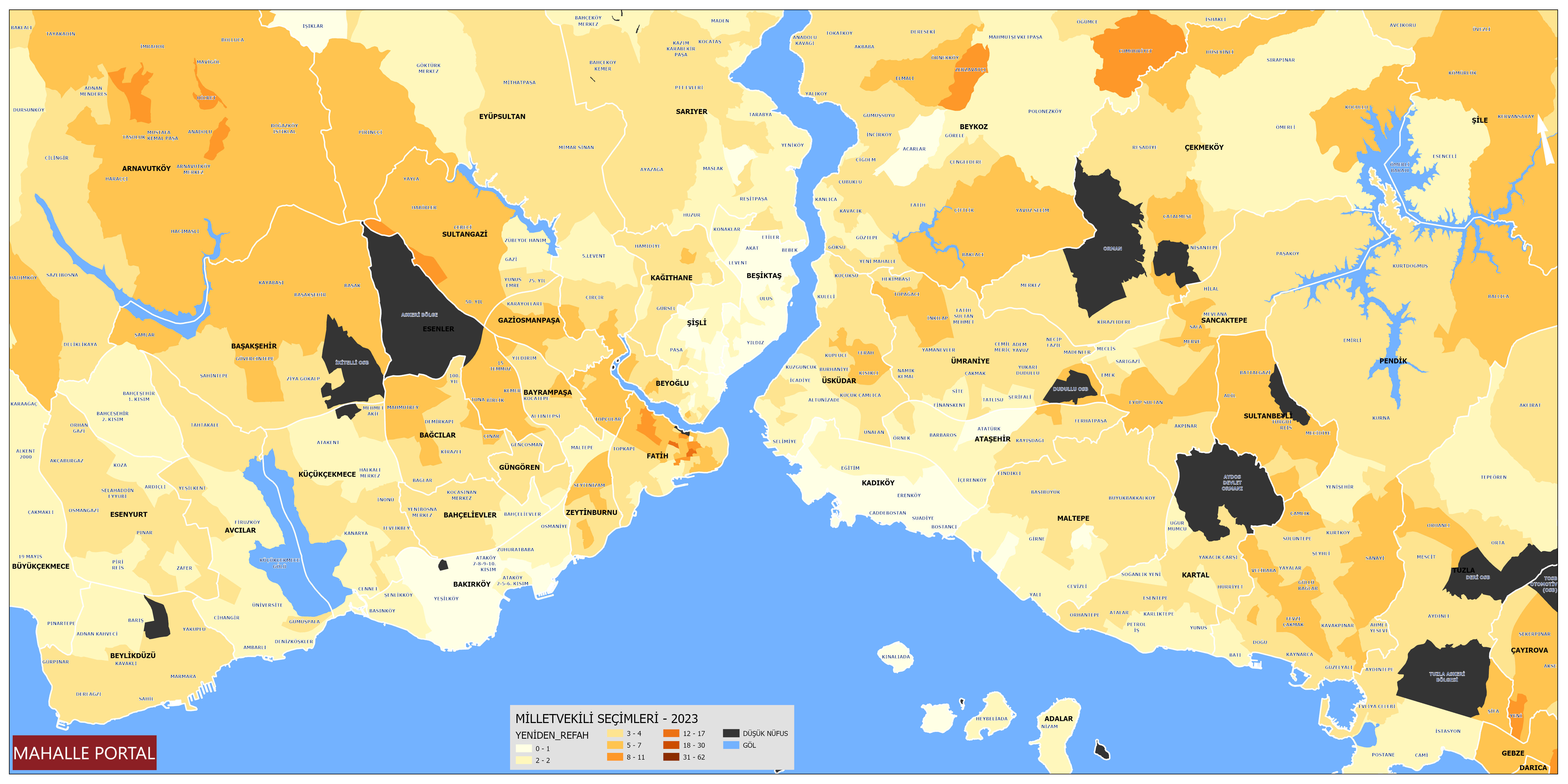 2023 Istanbul Yeni Welfare Party Vote Rates