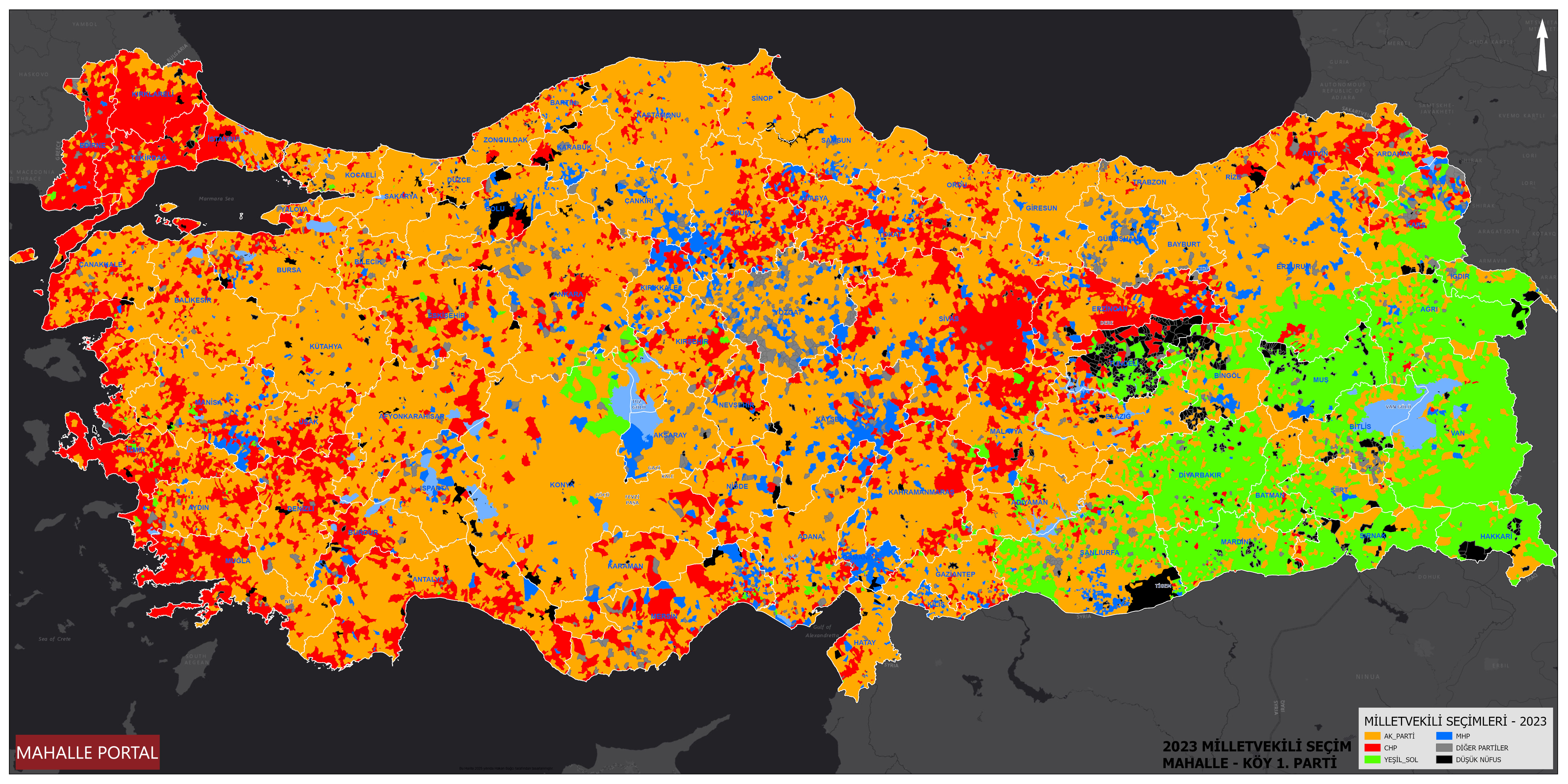 Mahalle ve Köy Bazlı Türkiye Seçim Haritası: 2023