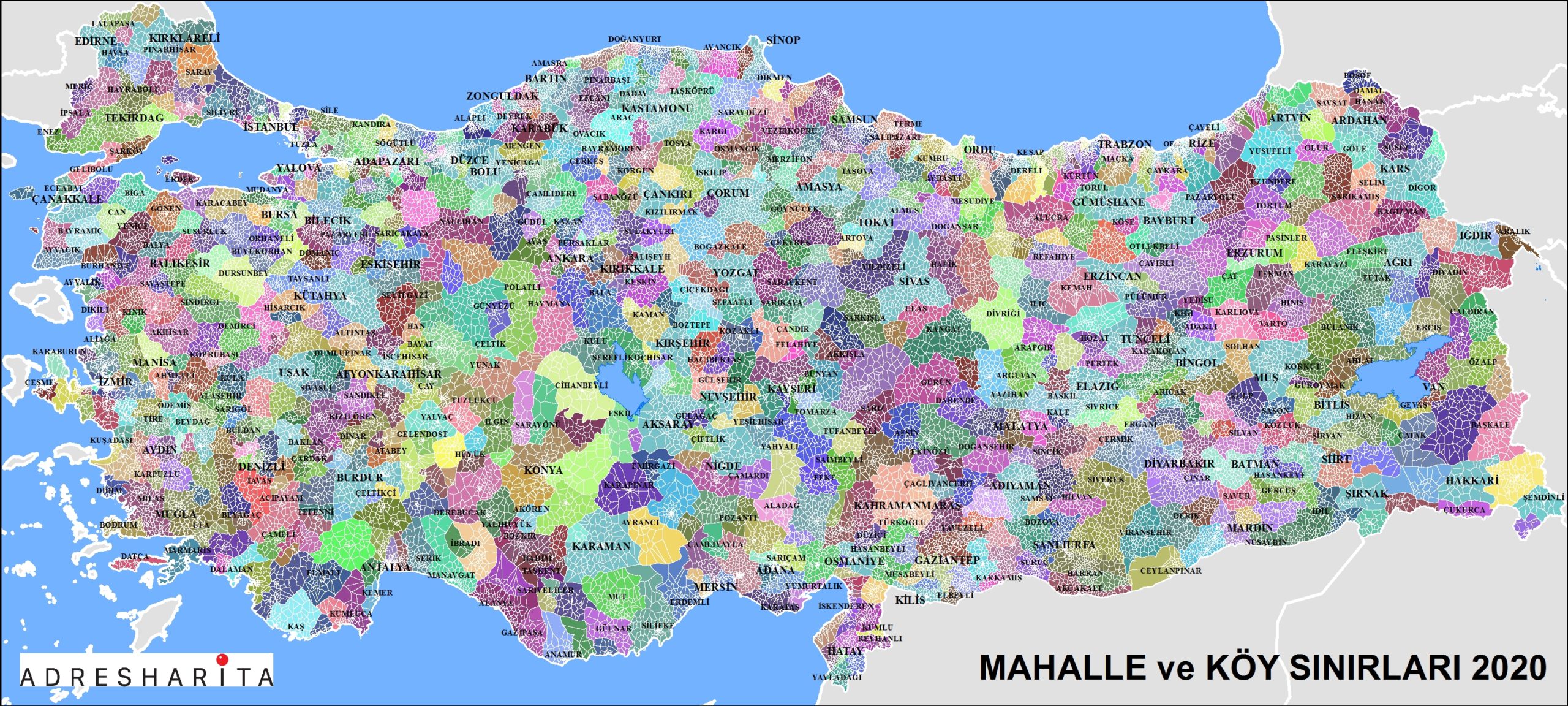Türkiye Mahalle Sınırları Ölçeklendirilmiş