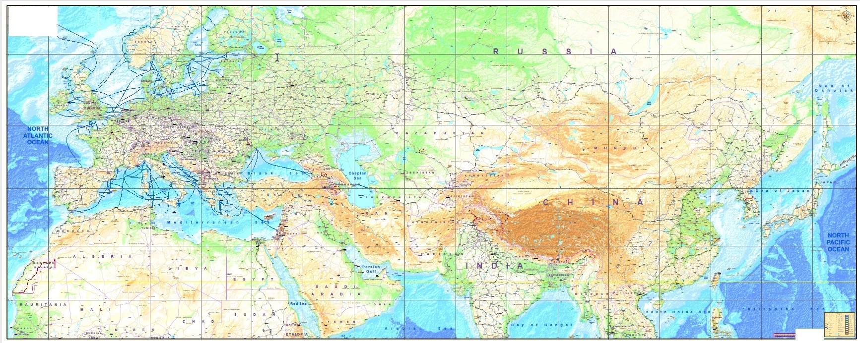 Avrasya Fiziki Harita
