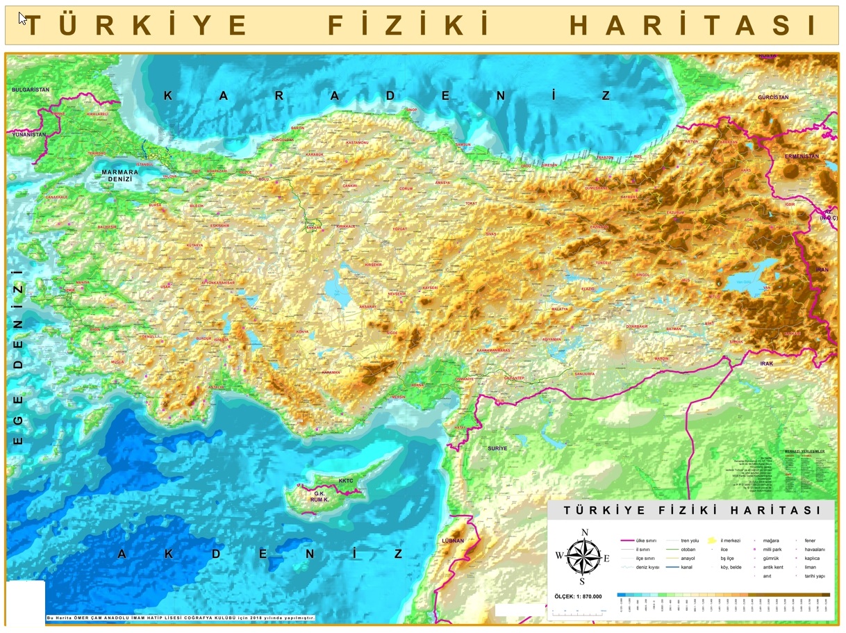Türkiye Fiziki Yükseklik