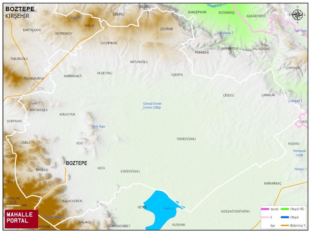 BOZTEPE Fiziki Haritası | Dağlar, Ovalar ve Akarsu Bilgileri