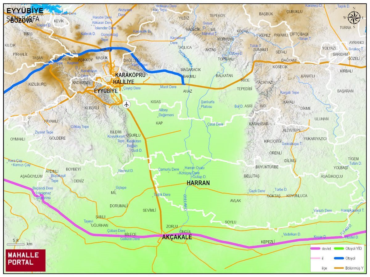 EYYÜBİYE Fiziki Haritası | Dağlar, Ovalar ve Akarsu Bilgileri
