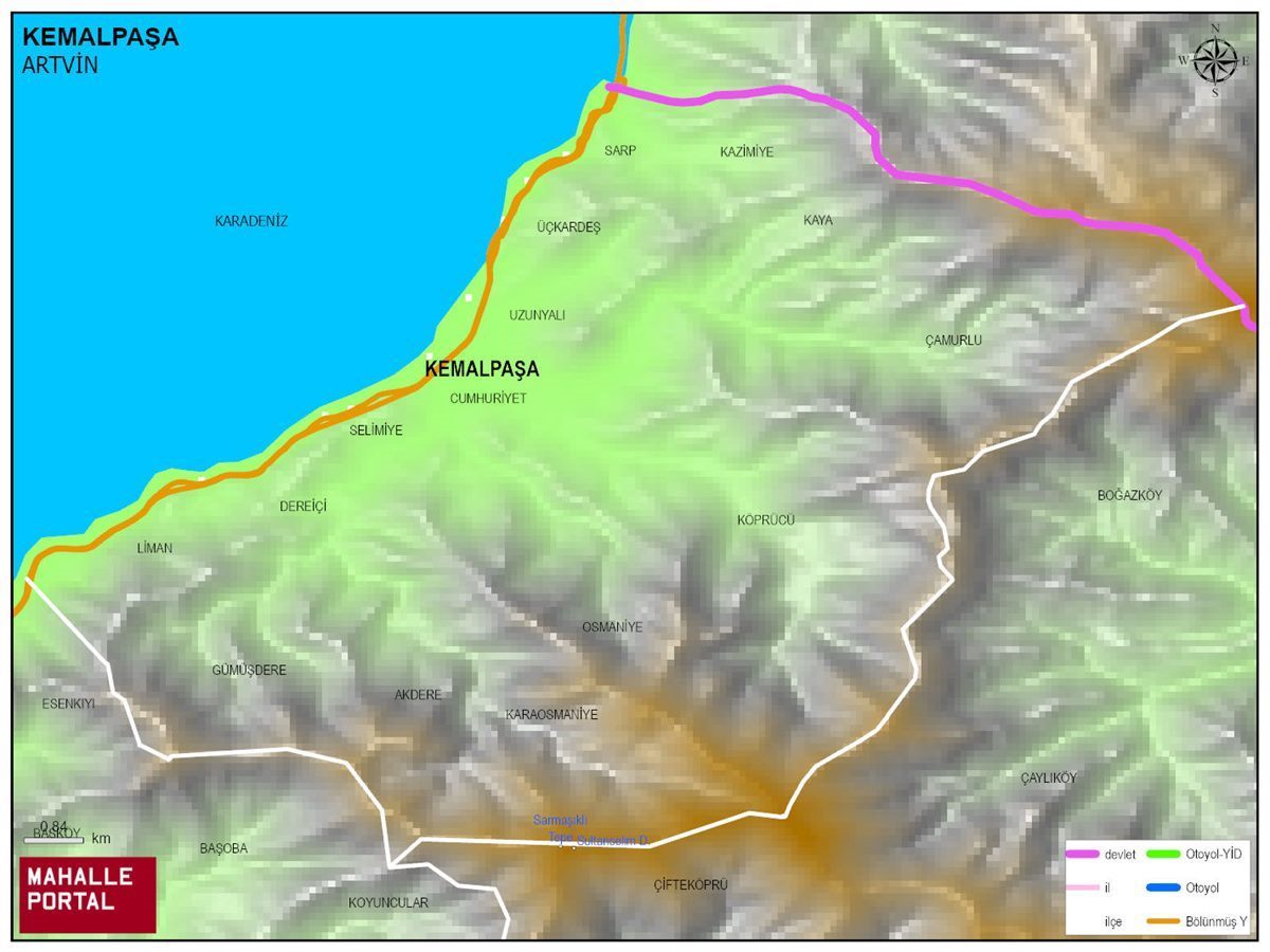 KEMALPAŞA Fiziki Haritası | Yükselti ve Doğa Özellikleri