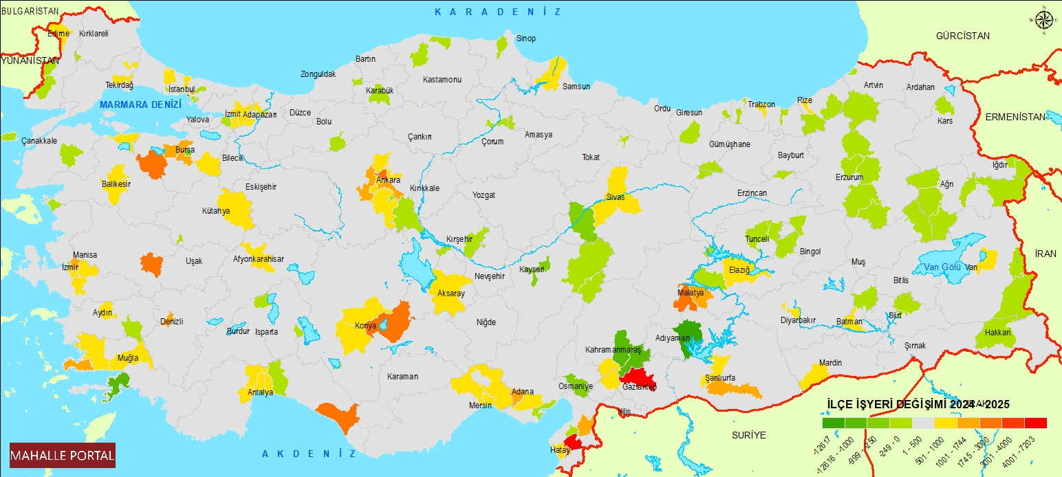 İlçe İşyeri Değişim Haritası