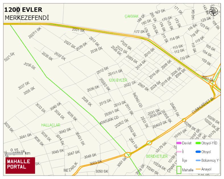 1200 EVLER Mahallesi Haritası | Mahalle Sokak Haritası