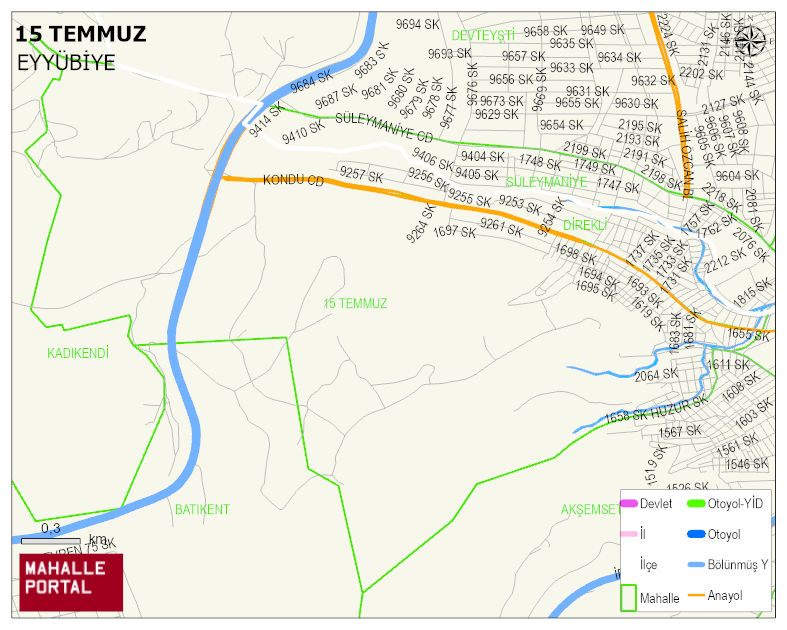 15 TEMMUZ Mahallesi Haritası | İnteraktif Köy ve Mahalle Sınırları
