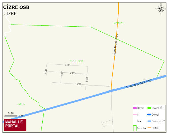 CİZRE OSB Mahallesi Haritası | Mahalle ve Köy Sınırı