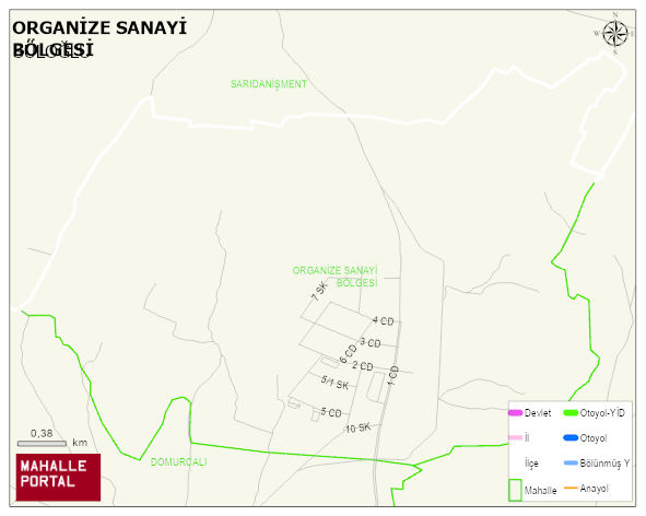 ORGANİZE SANAYİ BÖLGESİ Mahallesi Haritası | İnteraktif Köy ve Mahalle Sınırları