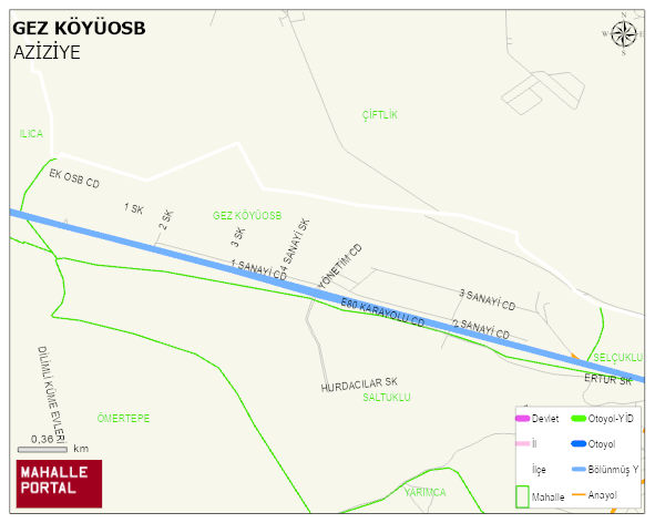 GEZ KÖYÜOSB Mahallesi Haritası | Uydu Görüntüsü ve Harita Detayları