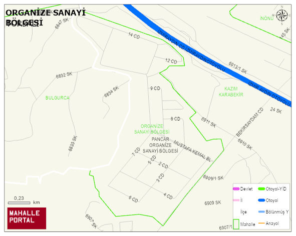 ORGANİZE SANAYİ BÖLGESİ Mahallesi Haritası | Detaylı Köy ve Mahalle Görünümü