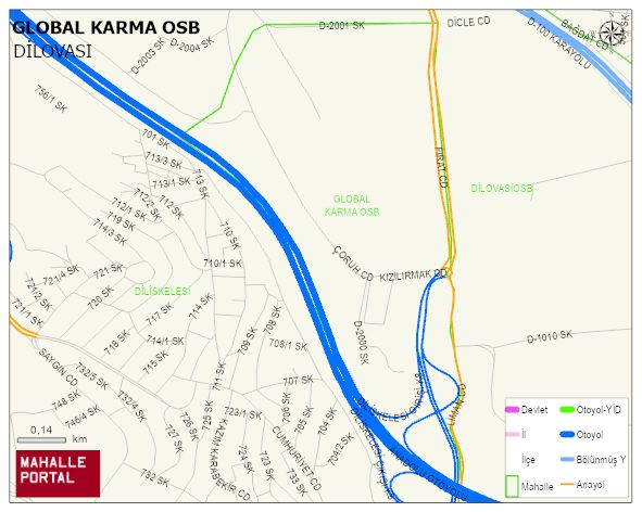GLOBAL KARMA OSB Mahallesi Haritası | Dağlar, Ovalar ve Akarsu Bilgileri