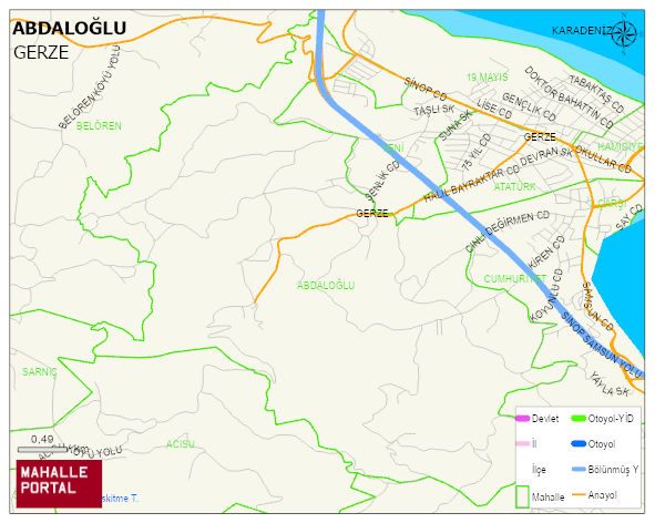 ABDALOĞLU Köyü Haritası | Mahalle ve Köy Sınırı