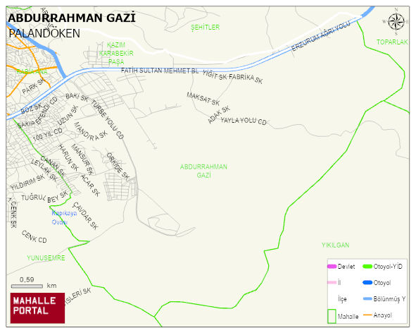 ABDURRAHMAN GAZİ Mahallesi Haritası | Yükselti ve Doğa Özellikleri