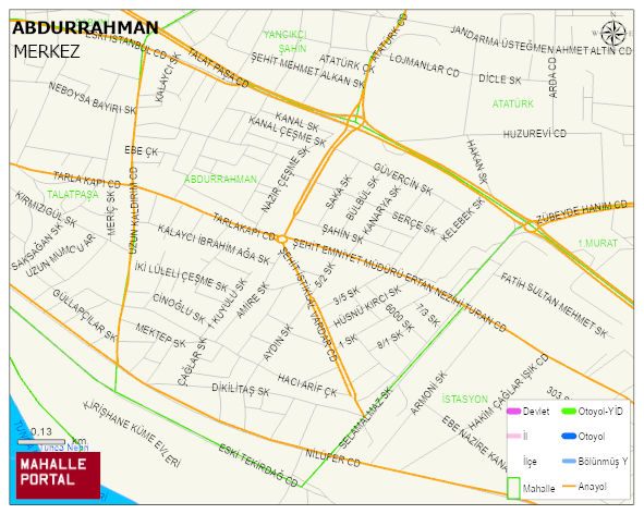 ABDURRAHMAN Mahallesi Haritası | İnteraktif Köy ve Mahalle Sınırları