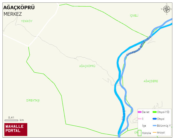 AĞAÇKÖPRÜ Köyü Haritası | Sayısal Bölge Görünümü