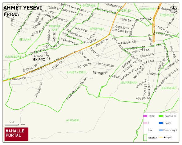 AHMET YESEVİ Mahallesi Haritası | Detaylı Köy ve Mahalle Görünümü