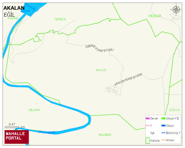 AKALAN Mahallesi Haritası | İnteraktif Köy ve Mahalle Sınırları