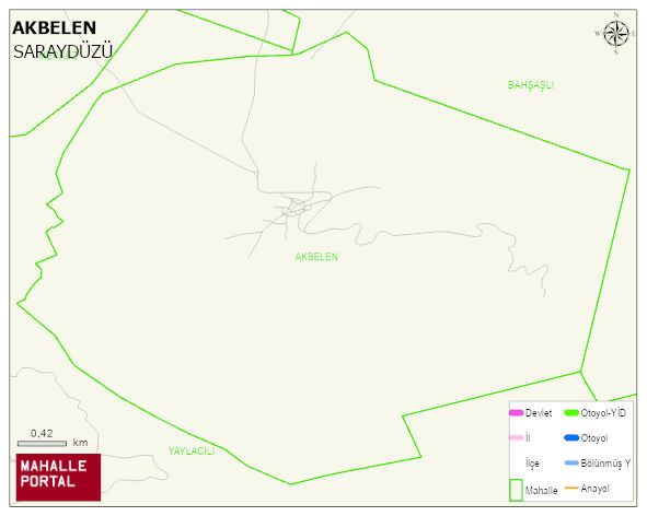 AKBELEN Köyü Haritası | İnteraktif Köy ve Mahalle Sınırları