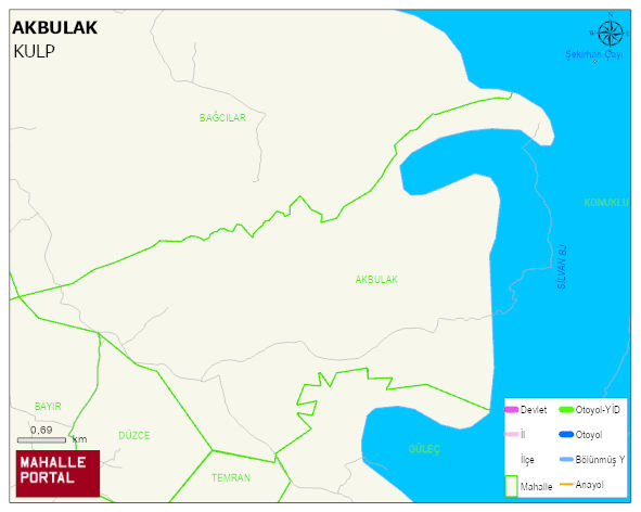 AKBULAK Mahallesi Haritası | Dağlar, Ovalar ve Akarsu Bilgileri