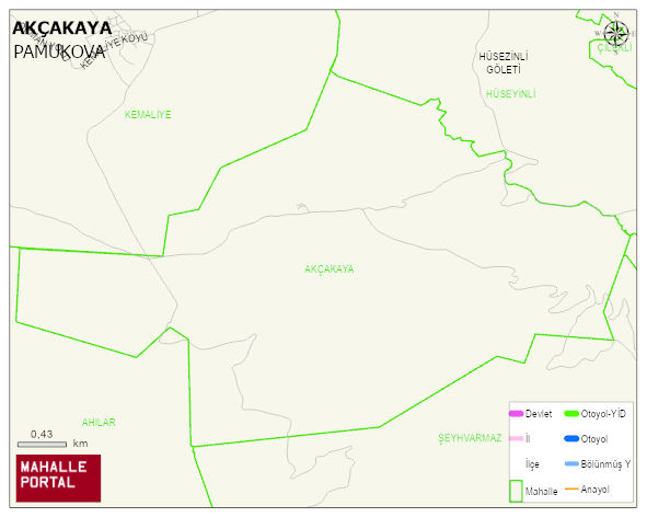 AKÇAKAYA Mahallesi Haritası | Mahalle ve Köy Sınırı