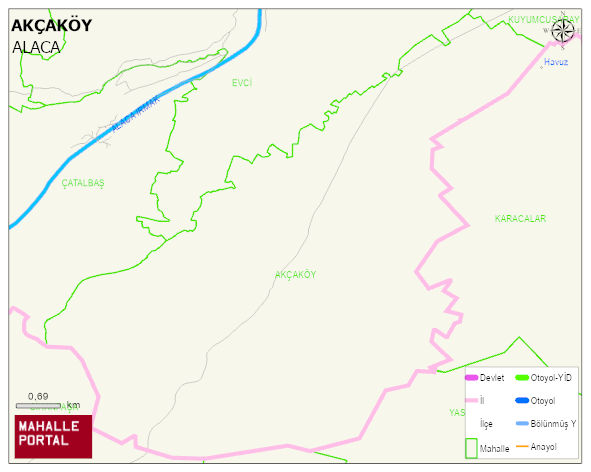 AKÇAKÖY Köyü Haritası | Detaylı Köy ve Mahalle Görünümü