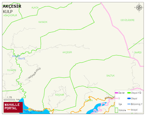 AKÇESİR Mahallesi Haritası | Yükselti ve Doğa Özellikleri