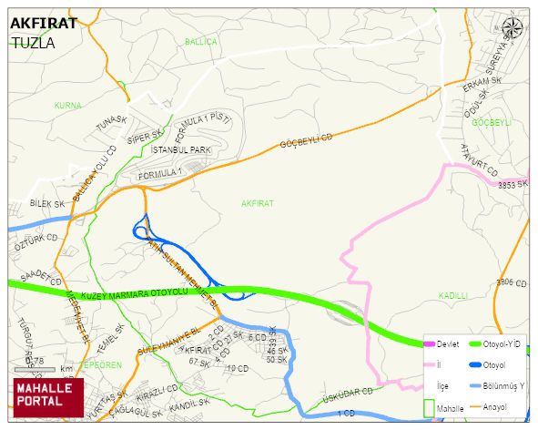 AKFIRAT Mahallesi Haritası | Yükselti ve Doğa Özellikleri